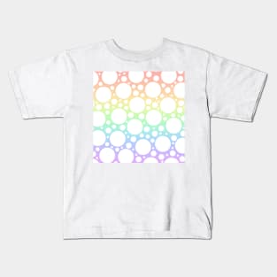 Pastel Rainbow with White Polka Dots Kids T-Shirt